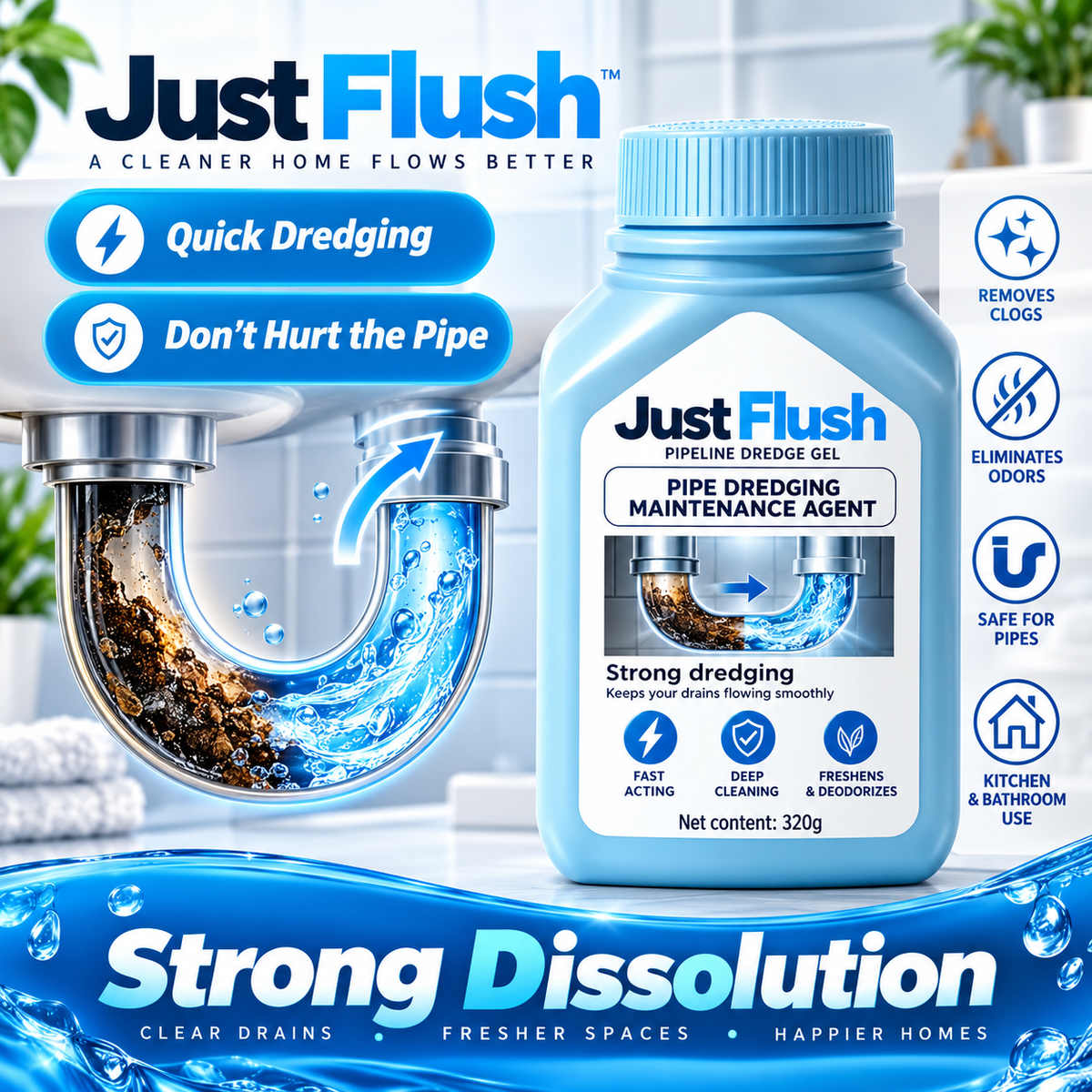 Just Flush Eco-Pure Drain & Odor Remover